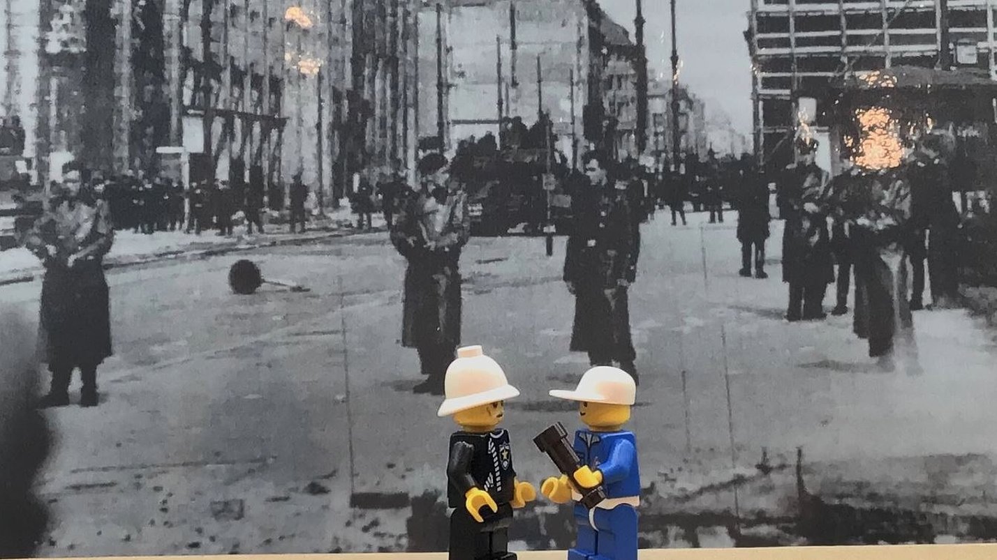 Legofiguren in einem Stop Motion Film.